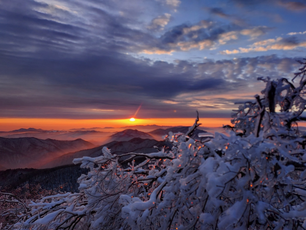 강원도 용평 발왕산 정상,  산악인 정승권 촬영