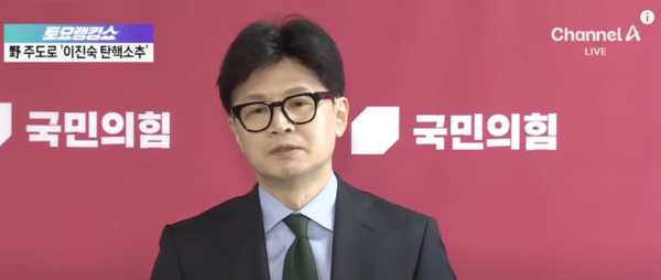 한동훈 당대표. 채널A 캡처