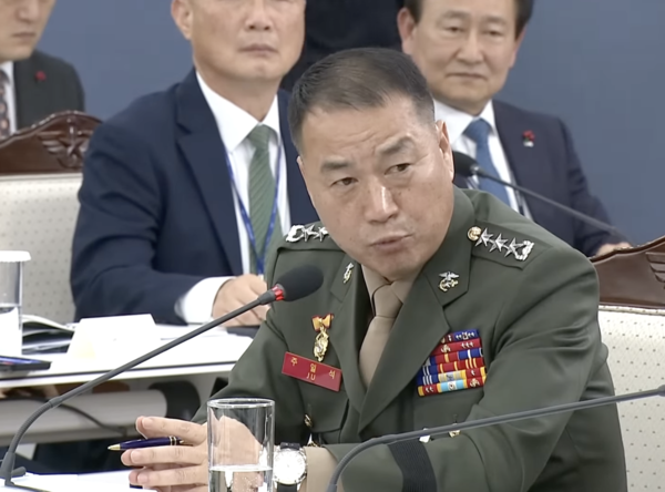 국방부 국정보고에서 주일석 해병대사령관. jtbc 캡처